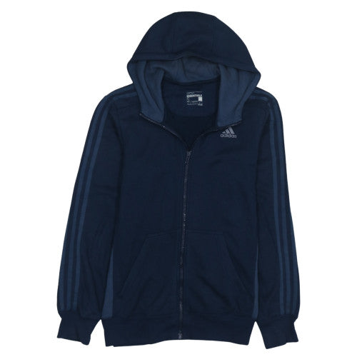 Adidas Men's Blue Full Zip Hooded Sweatshirt Size S