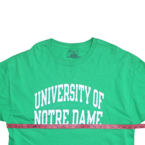 Champion Men's Green University of Notre Dame Crew Neck T-Shirt XL
