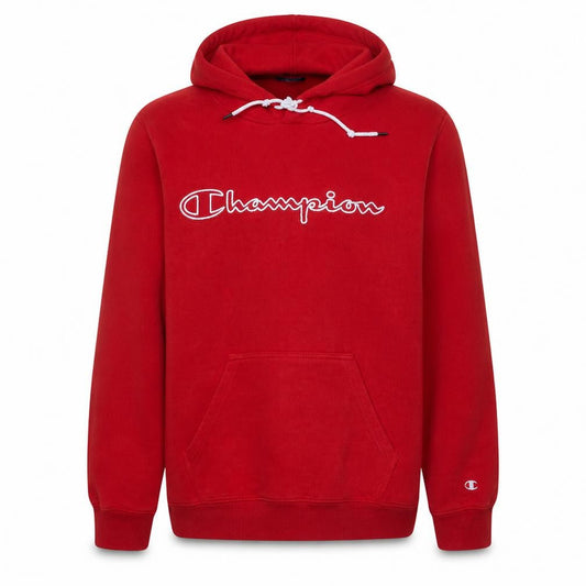Champion Men's Red Pullover Hoodie Small Fleece Logo Sweatshirt