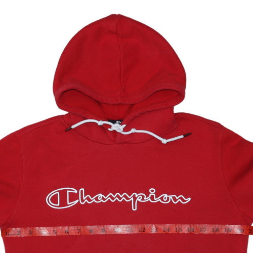 Champion Men's Red Pullover Hoodie Small Fleece Logo Sweatshirt