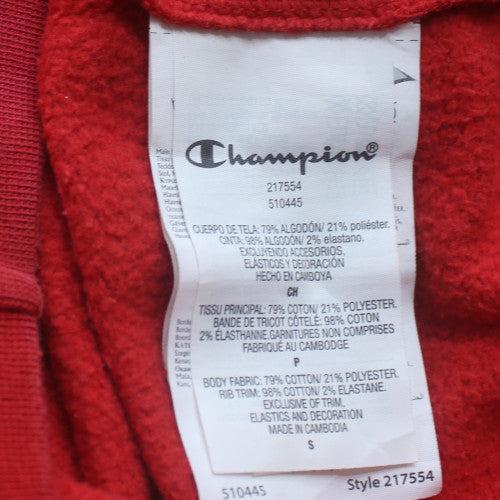 Champion Men's Red Pullover Hoodie Small Fleece Logo Sweatshirt