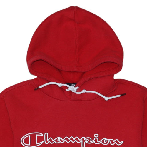 Champion Men's Red Pullover Hoodie Small Fleece Logo Sweatshirt