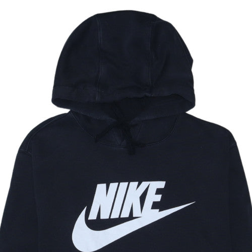 Nike Womens Black Medium Pullover Hoodie with Logo Print