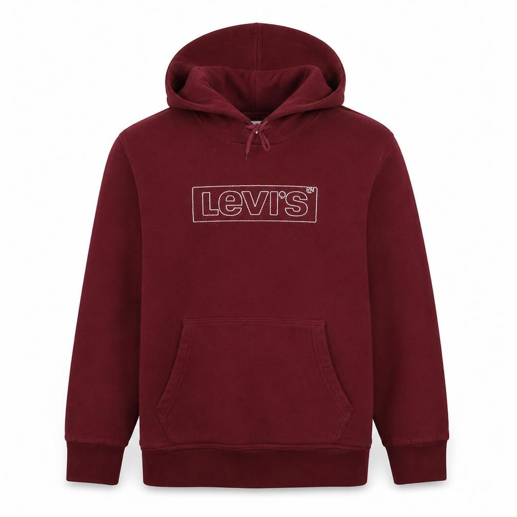 Levi's Men's Red Pullover Hoodie L Logo Graphic Fleece Sweatshirt