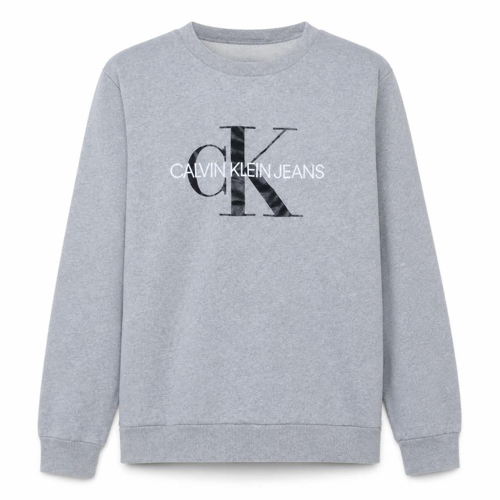 Calvin Klein Jeans Men's Grey Crew Neck Pullover Sweatshirt M