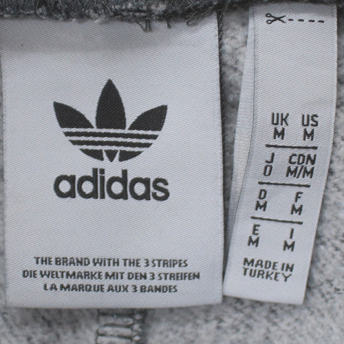 Adidas Mens Grey Sweatpants M Casual Fleece Logo Elastic Waist