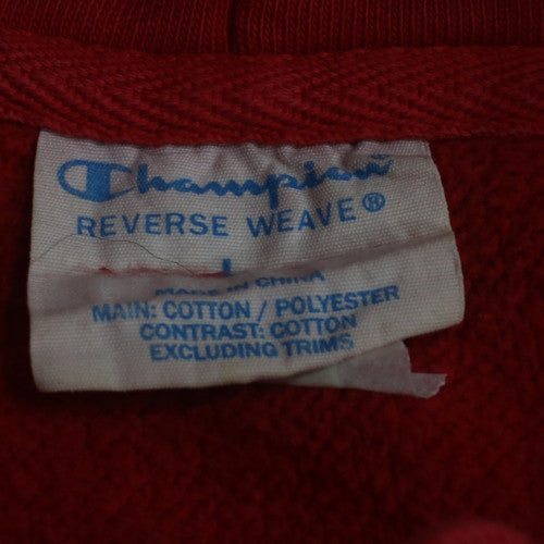 Champion Men's Red Reverse Weave Pullover Hoodie Size L