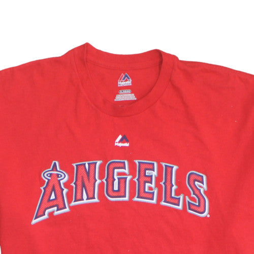 Majestic Men's Red Angels T-Shirt XL Sports Graphic Print
