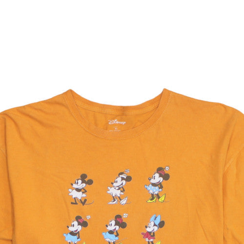 Disney Men's Orange XL Minnie Mouse Graphic Cotton T-Shirt