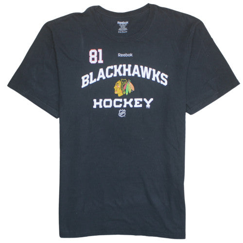 Reebok Men's Black Chicago Blackhawks #81 Hossa XL T-Shirt