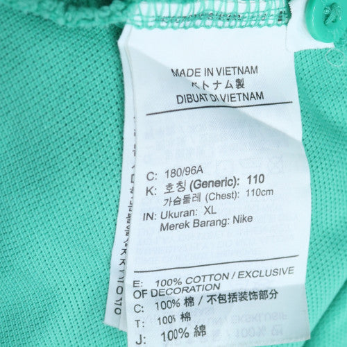 Nike Men's Green XL Cotton Short Sleeve Polo Shirt