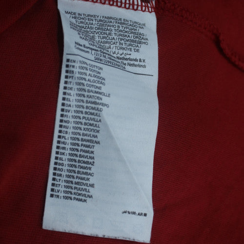 Nike Men's Red Long Sleeve Crew Neck Cotton T-Shirt Size L