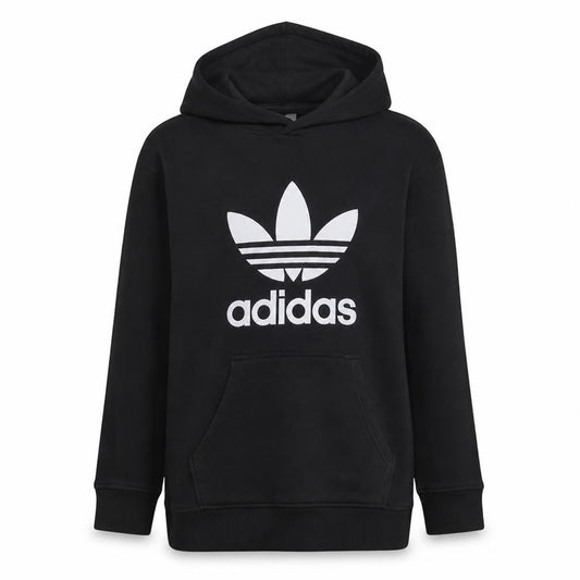 Adidas Womens Black Pullover Hoodie Size 18 Trefoil Logo Sweatshirt