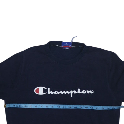 Champion Men's Blue Crew Neck Logo Pullover Sweatshirt Size M