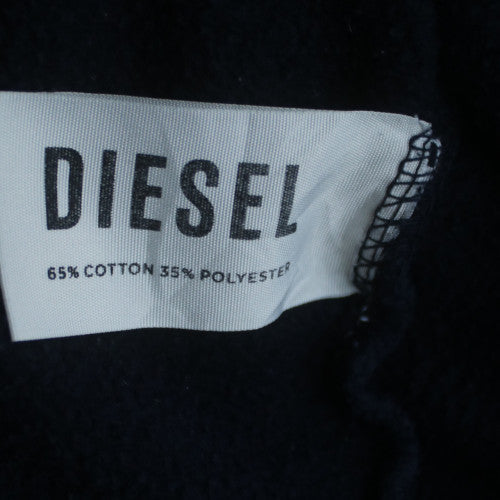 Diesel Men's Black Full Zip Hoodie L Regular Fit Cotton Blend
