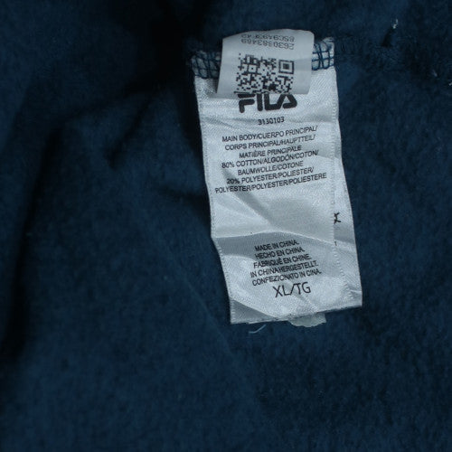 Fila Womens Blue XL Pullover Sweatshirt Crew Neck Cotton Blend