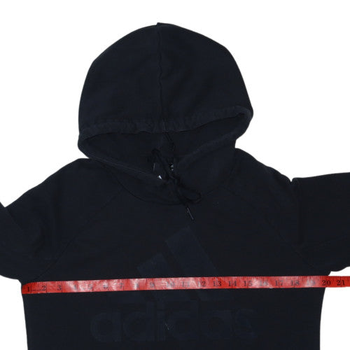 Adidas Womens Black Pullover Hoodie Size M Logo Fleece Sweatshirt