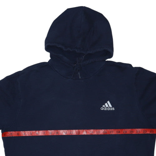 Adidas Men Blue Pullover Hoodie Medium Fleece Sportswear