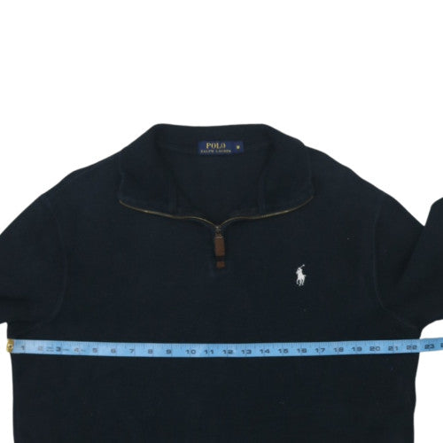 Ralph Lauren Men's Black Cotton 1/4 Zip Jumper Size M