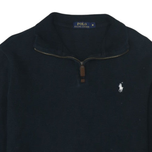 Ralph Lauren Men's Black Cotton 1/4 Zip Jumper Size M