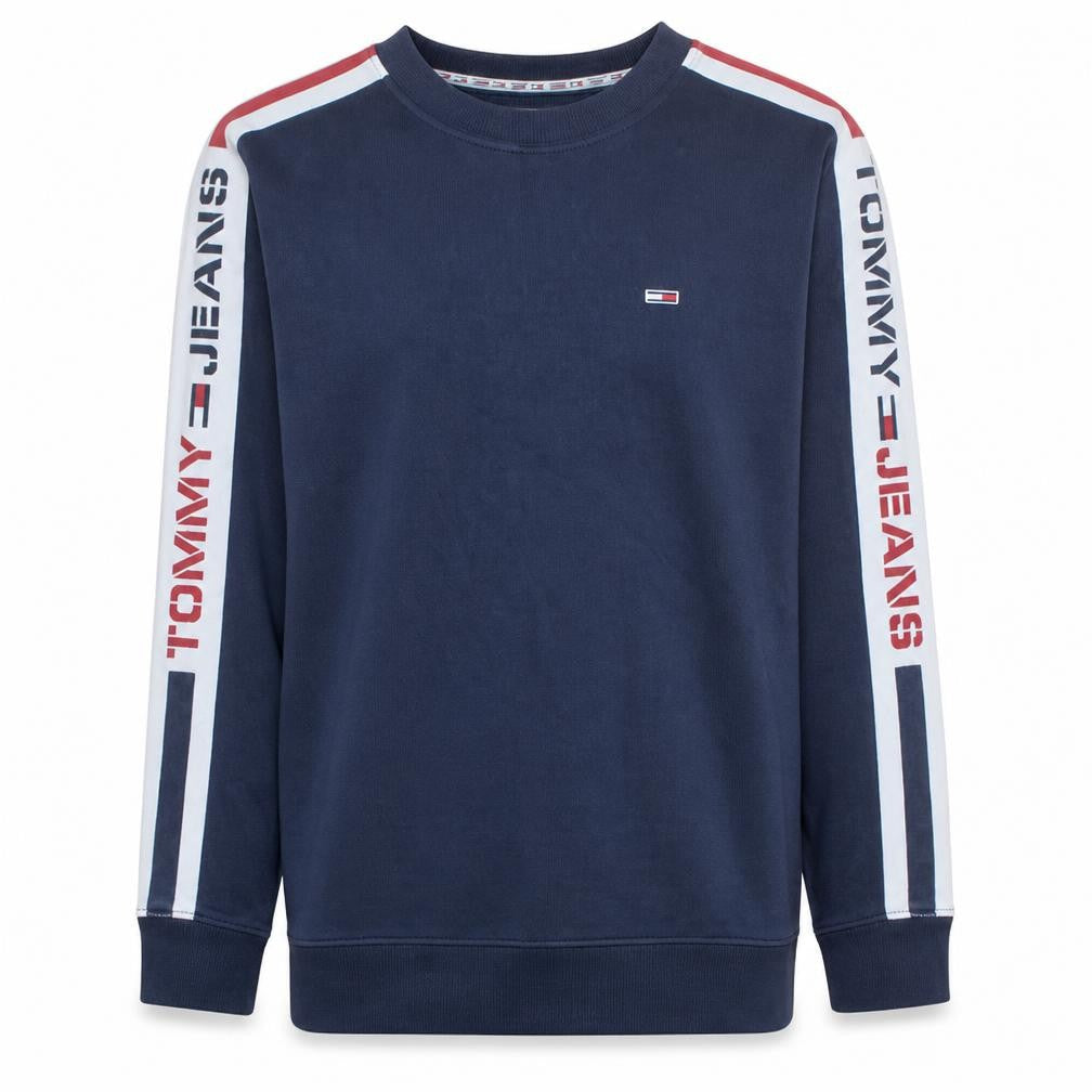Tommy Jeans Men's Blue Logo Sweatshirt L Crew Neck Pullover