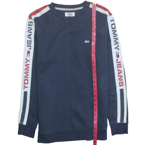 Tommy Jeans Men's Blue Logo Sweatshirt L Crew Neck Pullover