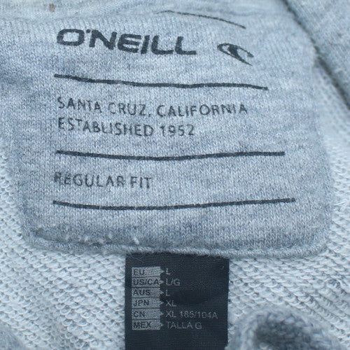 O'Neill Men’s Grey Full Zip Hoodie XL Regular Fit Cotton Blend