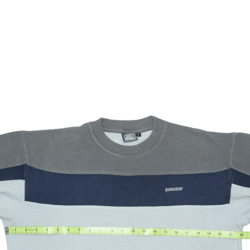 Quiksilver Men's Grey Colour Block Crew Neck Sweatshirt M