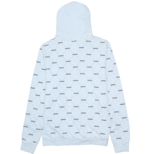 Adidas Womens White Pullover Hoodie M 12-14 Logo Print Casual