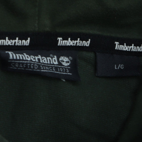 Timberland Men's Green Pullover Hoodie L Logo Graphic Outdoor
