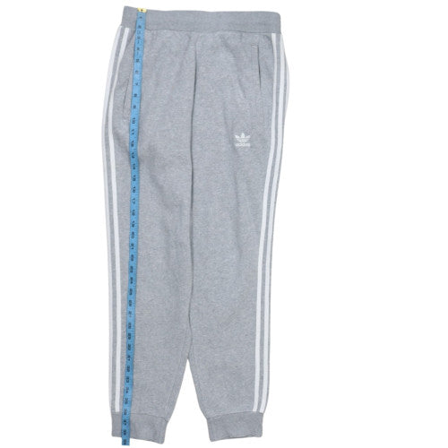 adidas Men Grey Jogger Trousers M Regular Fit Fleece Logo