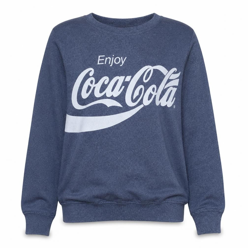 Coca-Cola Women's Blue Crew Neck Pullover Sweatshirt Size 16
