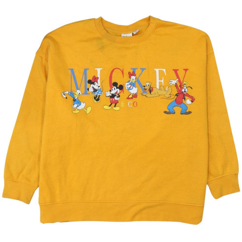 Disney Women's Yellow Mickey & Co Sweatshirt Size 2XL Cotton Blend