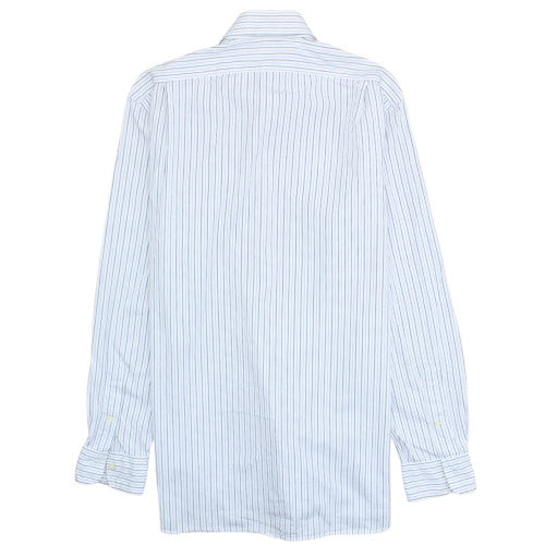 Polo Ralph Lauren Men's White Striped 15.5 Slim Fit Button-Up Shirt