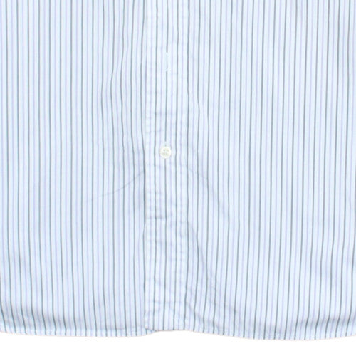 Polo Ralph Lauren Men's White Striped 15.5 Slim Fit Button-Up Shirt