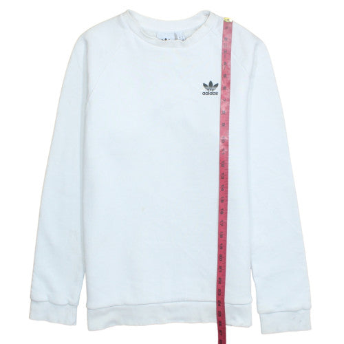 adidas Men’s White Crew Neck Pullover Sweatshirt Size S