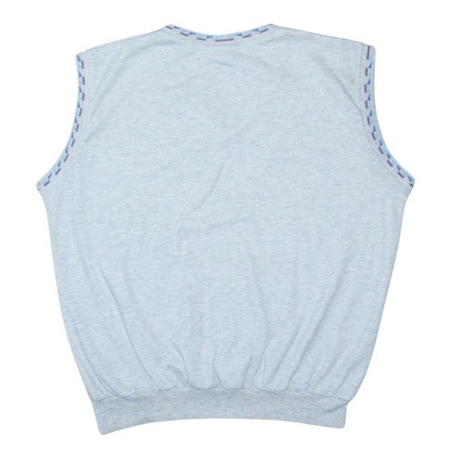 Lotto Women's Grey Sleeveless Geometric V-Neck Tank Top L