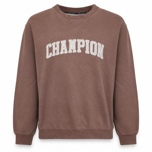 Champion Mens Brown Crew Neck Pullover Sweatshirt Size L