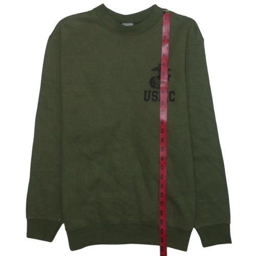 Campbellsville Mens Green USMC Pullover Sweatshirt Size S