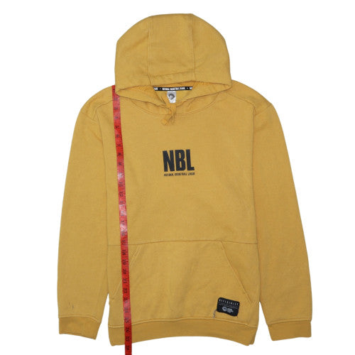 NBL Men's Yellow Pullover Hoodie Size L Regular Fit Graphic Sportswear