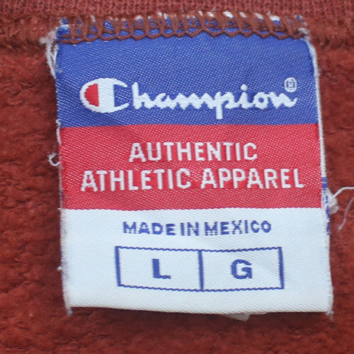 Champion Mens Red Crew Neck Pullover Sweatshirt Size L Classic Fit