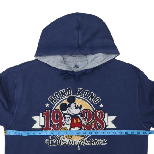Disney Men's Blue Pullover Hoodie L Mickey Mouse Hong Kong Disneyland