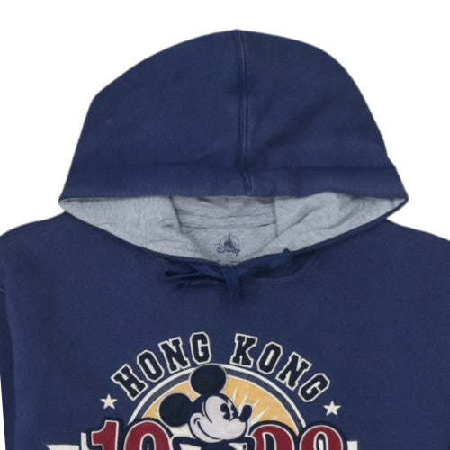 Disney Men's Blue Pullover Hoodie L Mickey Mouse Hong Kong Disneyland