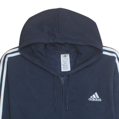 adidas Men's Blue 3XL Full Zip Hoodie Fleece Sportswear