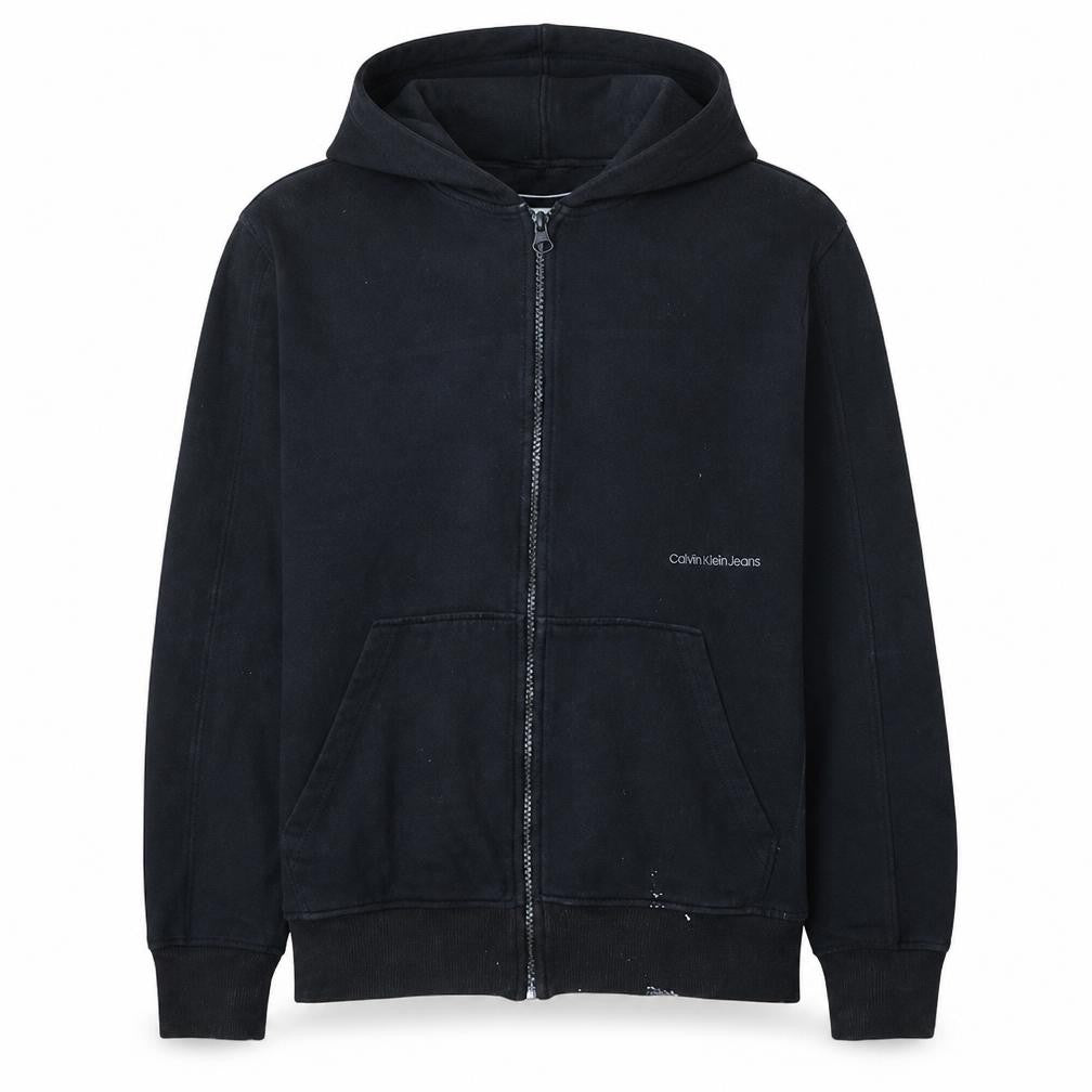Calvin Klein Jeans Men's Black Full Zip Hoodie Size M Cotton Blend