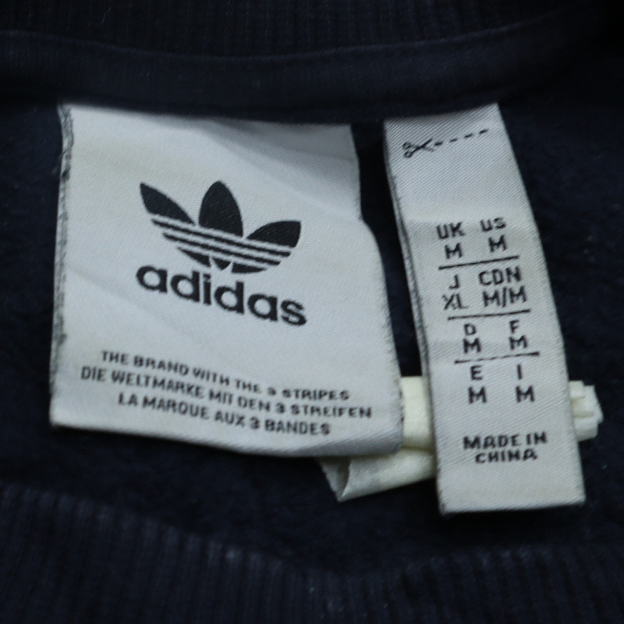 Adidas Men's Blue Grey Pullover Sweatshirt M Retro Graphic Logo Jumper