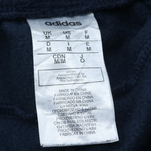 adidas Men's Blue Fleece Jogger Trousers Size M Elastic Waist
