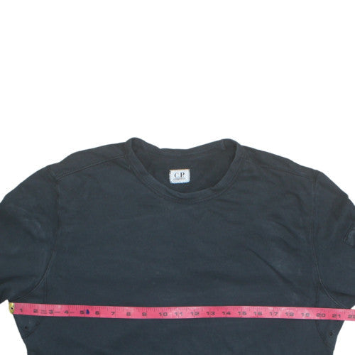 C.P. Company Men's Black Cotton Crew Neck Pullover Sweatshirt L