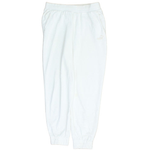 Puma Men's White Fleece Jogger Trousers L Regular Fit