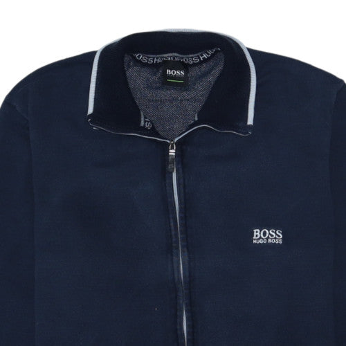 Hugo Boss Men's Blue Full Zip Cotton Knit Sweatshirt M